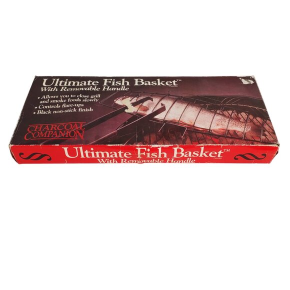 Camping/Outdoor BBQ Grilling Cage. Ultimate Fish Basket w/ Removable Handle - Picture 9 of 10